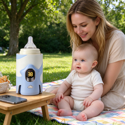 ✨ Baby Feeding Essential | Smart Temperature Control Bottle Warmer Sleeve | Portable Milk Heating Protector | Newborn Care Gift | Modern Travel Design