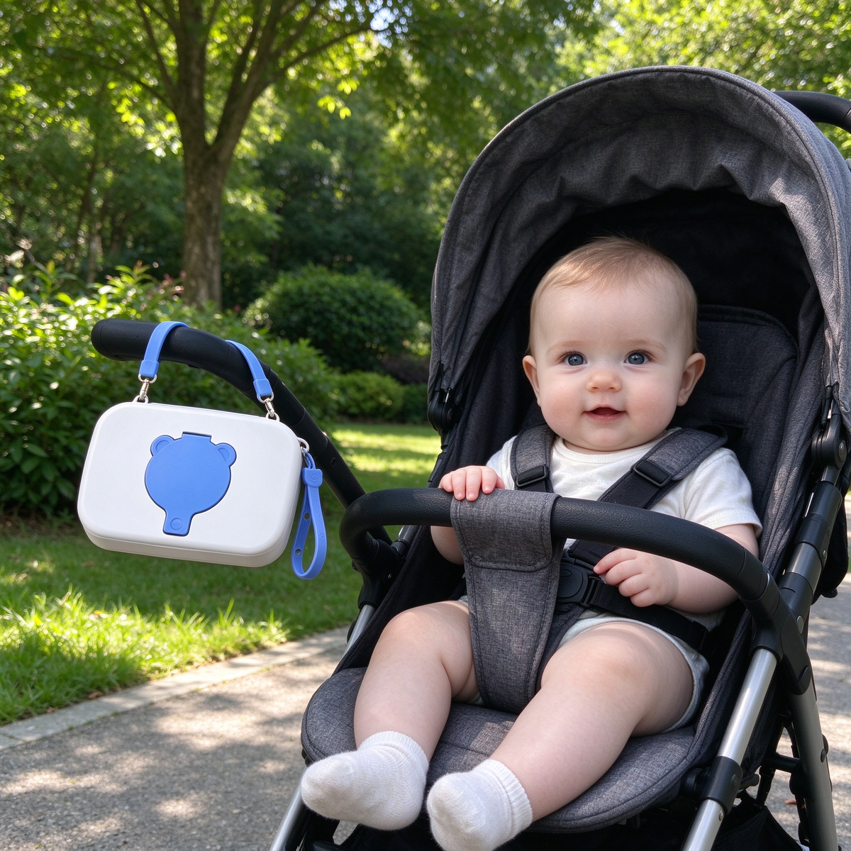 🧸 Portable | Durable PP Baby Wipes Case Set | Baby Travel & Diaper Bag Storage | New Parents | Cute Bear Design Leakproof Wet Wipes Organizer