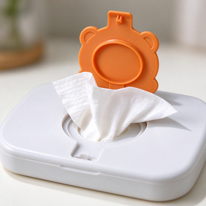 🧸 Portable | Durable PP Baby Wipes Case Set | Baby Travel & Diaper Bag Storage | New Parents | Cute Bear Design Leakproof Wet Wipes Organizer