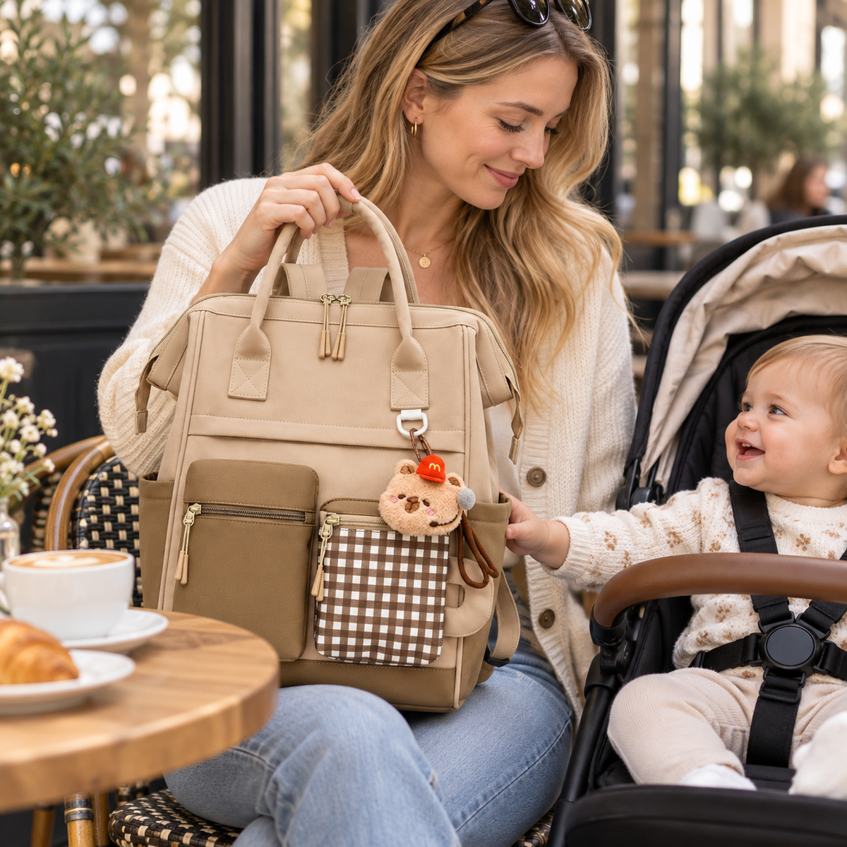 🎒 Premium | Waterproof Oxford Fabric Mummy Backpack | Baby Travel & Daily Organization | New Moms | Multi-Pocket Spacious Diaper Bag Design