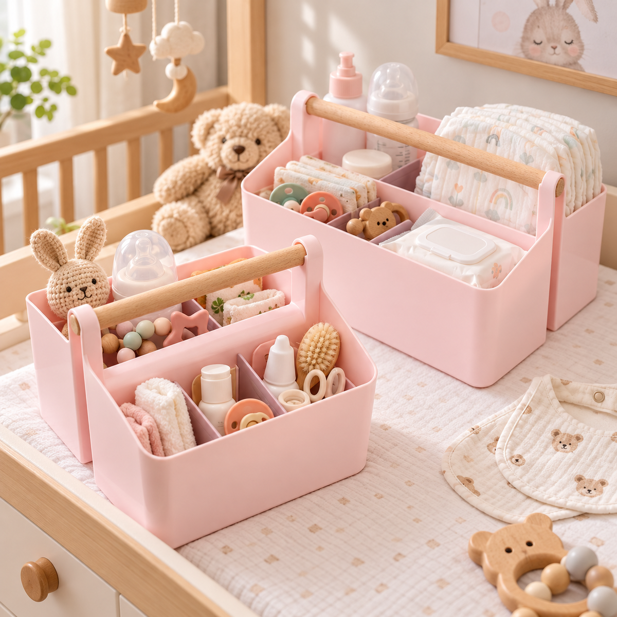 🍼 Nursery Essential | Portable Baby Care Organizer | Minimal Daily Storage