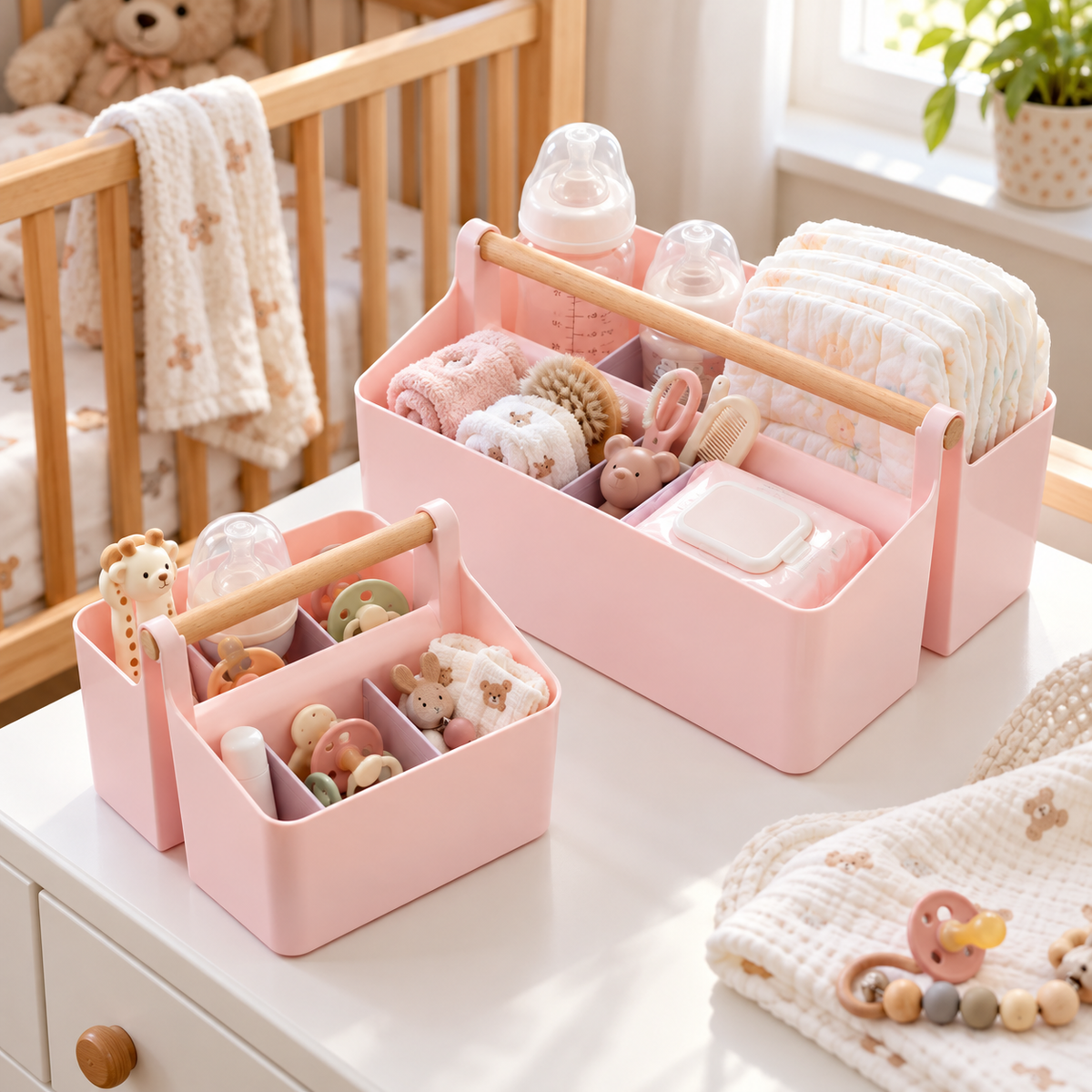🍼 Nursery Essential | Portable Baby Care Organizer | Minimal Daily Storage