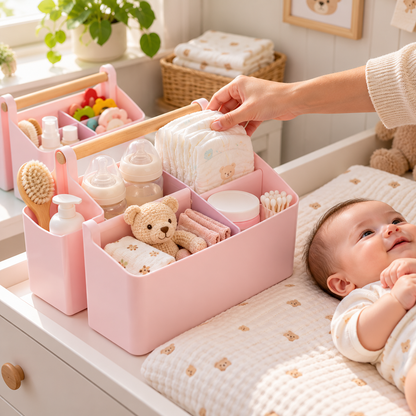 🍼 Nursery Essential | Portable Baby Care Organizer | Minimal Daily Storage