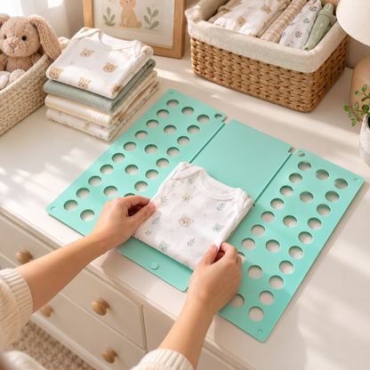 👶 Nursery Essential | Baby Clothes Folding Organizer Board | Space-Saving Wardrobe Storage Tool | Newborn Gift | Adjustable Foldable Clothing Sorter