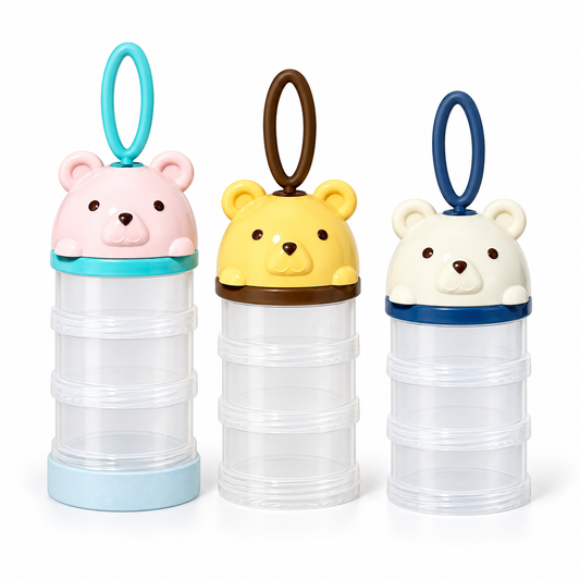 🍼 Baby Essential | Portable Formula Container | Travel Feeding Organizer | New Parent Gift | Cute Bear Design
