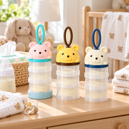 🍼 Baby Essential | Portable Formula Container | Travel Feeding Organizer | New Parent Gift | Cute Bear Design