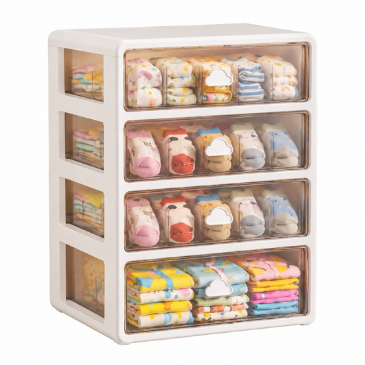 ✨ Space-Saving | Premium PP Baby Storage Organizer | Nursery Closet Essential | New Parents | Clear Drawer Design