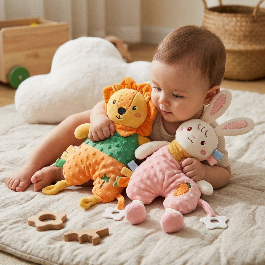 🧸 Baby Favorite | Plush Comfort Toy | Nursery Nap Companion | New Parent Gift | Adorable Animal Design