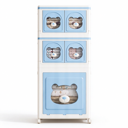 🧸 Space-Saving | Durable PP Kids Storage Cabinet | Nursery & Bedroom Organization | Parents & Children | Foldable Multi-Layer Drawer Design