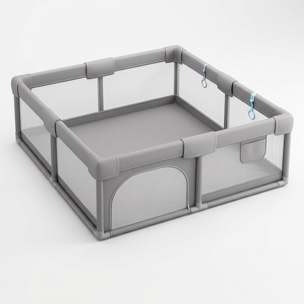 🧸 Baby Safety Essential | Foldable Playpen Fence | Indoor Activity Center | Newborn Gift Choice | Breathable Mesh Design