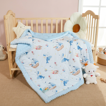 🌙 Baby Sleep Essential | Soft Minky Dot Blanket | Cozy Newborn Bedding Comforter | New Mom Gift | Gentle Nursery Design